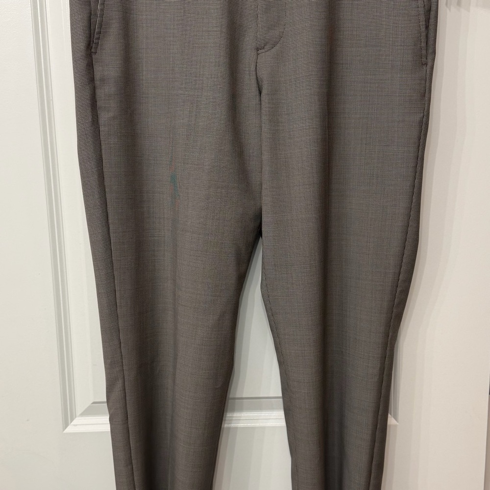 NWT Brooks Brothers Beige and Black Houndstooth Regent Pants (Unhemmed)